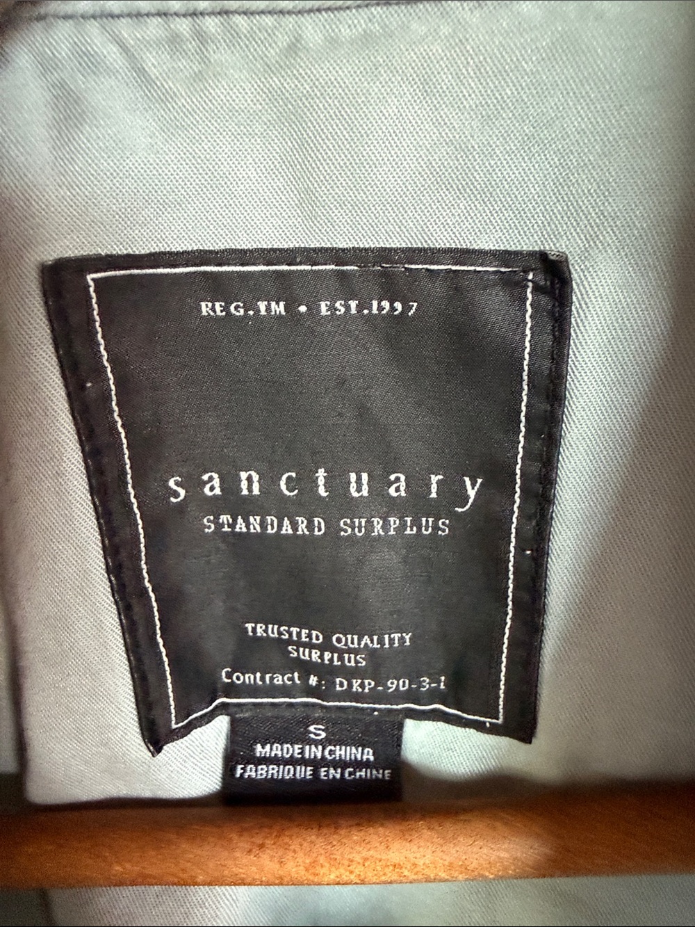 Sanctuary Light Gray and Black Label Detail Shirt - Picture 2 of 4